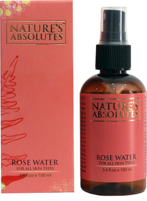 

Nature's Absolutes Rose Water/ Rose Face Mist (For All Skin Types) – 3.4 fl.oz/100 ml, 100 % Pure, Steam Distilled & Organic. For Hair and Skin(100 ml)