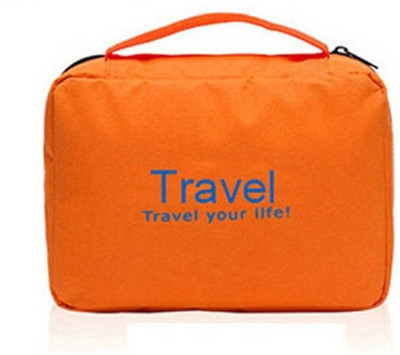 

Everbuy Travel your life! womens Ladies toiletry storage bag hanging folding cosmetic organizer large capability pouch - Orange(Orange)