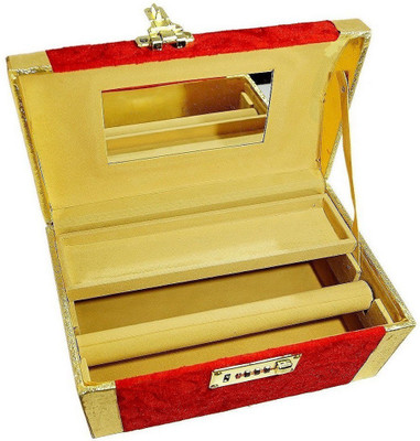 

apf collection Maeup box (M-2) wooden box for bridal Vanity Box(RED&GOLDEN)
