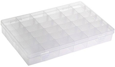 

Lifestyle-You Adjustable Multipurpose Plastic Storage Box (Pack of 1pc) For Jewellery Medicine Pills Tools Etc. Multipurpose Storage Box Divided Into 36 Grid Cells for Convenience and Easy Taking Vanity Box(Clear)