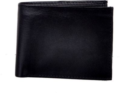 

leather plus plus Men Black Genuine Leather Wallet(10 Card Slots)