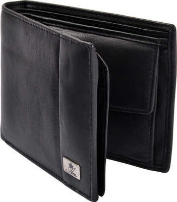

Am Leather Men Black Genuine Leather Wallet(8 Card Slots)