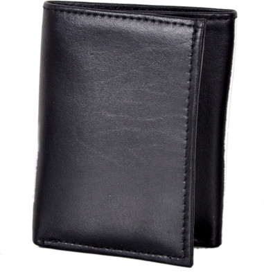 

leather plus plus Men Black Genuine Leather Wallet(11 Card Slots)