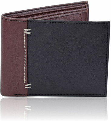 

Toughstance Men Brown Artificial Leather Wallet(3 Card Slots), Brown-black