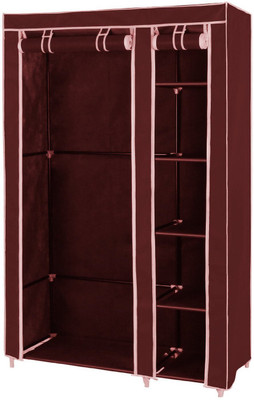 KridhaCart Fabric 2 Door Wardrobe(Finish Color - Maroon)