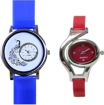INDIUM NEW RED CHAIN WATCH WITH INTERNAL DESIGN OF PEACOCK WATCH COMBO WATCH TITNAIC LOVE BIRD WATCH COLLECTION FROM PLANET ZONE Watch  - For Girls   Watches  (INDIUM)