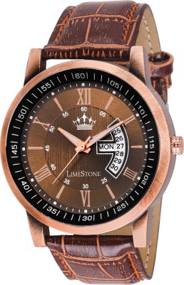 LimeStone LS2706 ChestNut Day and Date Functioning analog Watch  - For Men   Watches  (LimeStone)