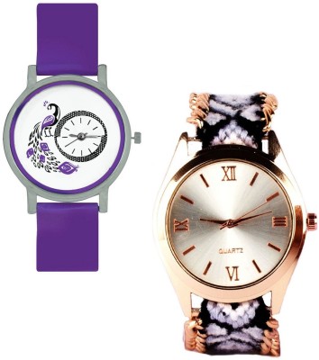 INDIUM NEW GOLD DIAL FABRIC BELT GIRL WATCH WITH NEW PEACOCK WATCH WITH LATEST COLLECTION FROM PLANETZONE Watch  - For Girls   Watches  (INDIUM)