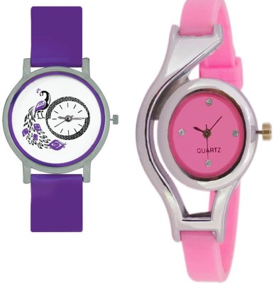 INDIUM NEW PINK RING WATCH FANCY LOOKING ELEGATE WATCH WITH NEW DESIGN PEACOCK WATCH COMBO WATCH COLLECTION FROM PLANET ZONE Watch  - For Girls   Watches  (INDIUM)