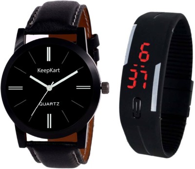 keepkart Black Analouge With Digital Couple Watch Combo For Women And Men Watch  - For Boys & Girls   Watches  (Keepkart)
