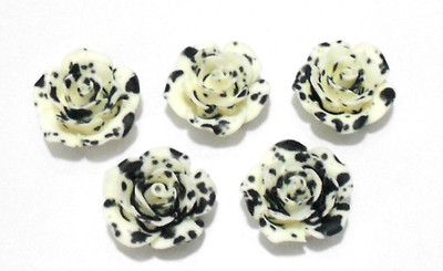

GOELX Rose Floral Resin Cabochons Pastable Beads Diy For Jewelry Making, Hair Bands, Rings Crafts Embellishments - Floral Pack 4