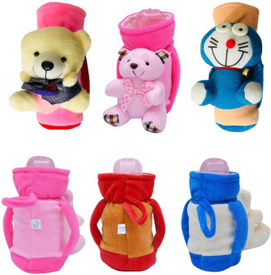 

RIANZ Pack of 6 Cute Cartoon Printed Feeding Bottle Covers, Color and Design May Vary - 240 ml(Multicolor)