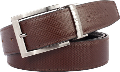 

Alfami Men Formal, Casual, Party Black, Brown Texas Leatherite Reversible Belt, Triangle pattern black/brown