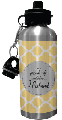 

Giftsmate Valentine Gifts Proud Wife of A Wonderful Husband Stainless Steel Sipper Water Bottle 600 ml Sipper(Pack of 1, Multicolor)