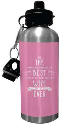

Giftsmate Valentine Gifts The Best Wife Ever Sipper Stainless Steel Sipper Water Bottle 600 ml Sipper(Pack of 1, Multicolor)