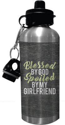 

Giftsmate Valentines Day Gifts Blessed By God Spoiled By My Girlfriend Stainless Steel Sipper Water Bottle 600 ml Sipper(Pack of 1, Multicolor)