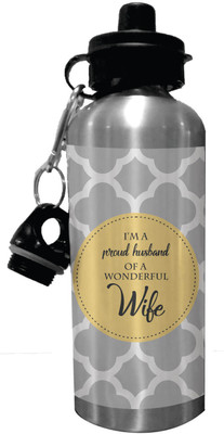 

Giftsmate Valentine GiftsProud Husband of A Wonderful Wife Stainless Steel Sipper Water Bottle 600 ml Sipper(Pack of 1, Multicolor)