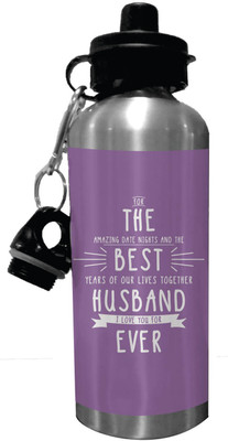

Giftsmate Valentine Gifts The Best Husband Ever Stainless Steel Sipper Water Bottle 600 ml Sipper(Pack of 1, Multicolor)