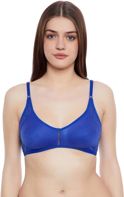 Clovia Cotton Non-Padded Non-Wired T-Shirt Bra Women T-Shirt Non Padded Bra(Blue)