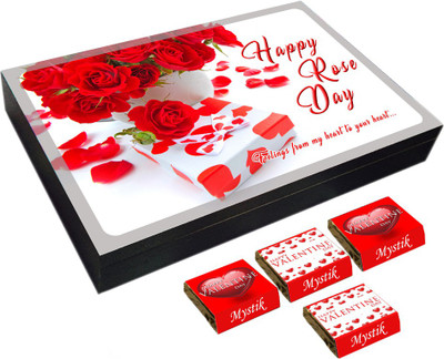 

Mystik Valentine's Gift Red Roses Box-For Him-For Her -12PC Chocolate Brittles(144 g)