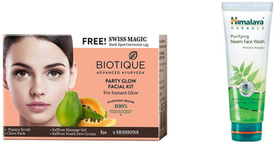 

Himalaya Purifying Neem Face Wash, Party Glow Facial Kit(Set of 2)