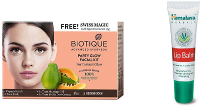 

Himalaya Lip Balm, Party Glow Facial Kit(Set of 2)