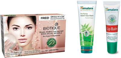 

L'Oreal Purifying Neem Face Wash, Lip Balm, Pearl White Facial Kit(Set of 3)