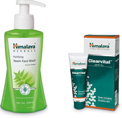 

Himalaya , Purifying Neem Face Wash, clearvital face cream(Set of 2)