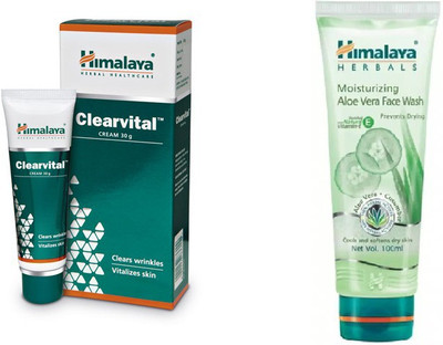 

Himalaya Moisturizing Aloe Vera Face Wash, clearvital cream(Set of 2)