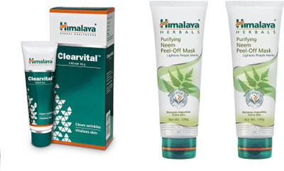 Himalaya Purifying Neem Peel Off Mask, clearvital face cream(Set of 3) Flipkart