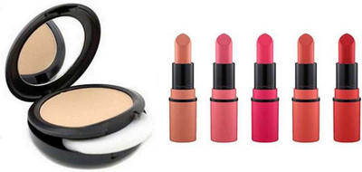 

Glorist Mac Studio Fix Compact, Look In A Box Be Sensational Mini Lipstick(Set of 5)