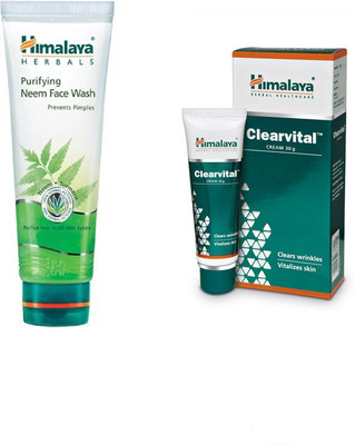 

Himalaya Purifying Neem Face Wash, clearvital cream(Set of 2)