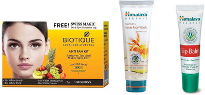 

Himalaya Fairness Kesar Face Wash, Lip Balm, Anti Tan Facial Kit(Set of 3)
