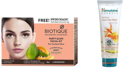 

Himalaya Fairness Kesar Face Wash, Party Glow Facial Kit(Set of 2)