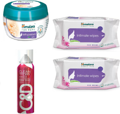 

Himalaya Soothing Body Butter Jasmine, Clean And Dry Foam Wash, Intimate Wipes(Set of 4)