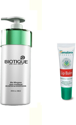

Himalaya Lip Balm, Biotique Anti Dandruff Shampoo & Conditioner(Set of 2)