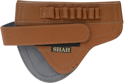 

SHAH Unisex Leather .25 Bore Pistol Cover (TAN) Racquet Carry Case/Cover Free Size(Brown)
