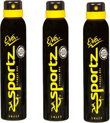 

EVA Smash Sportz Set Of 3 Deodorant Spray - For Women(125 ml, Pack of 3)