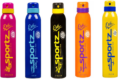 

EVA Bounce Rush Skip Smash Speed Set of 5 Deodorant Spray - For Women(125 ml, Pack of 5)