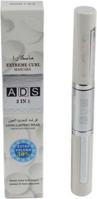 ads Waterproof eyeliner with curl mascara ( 2 in 1) 12 ml(Black)