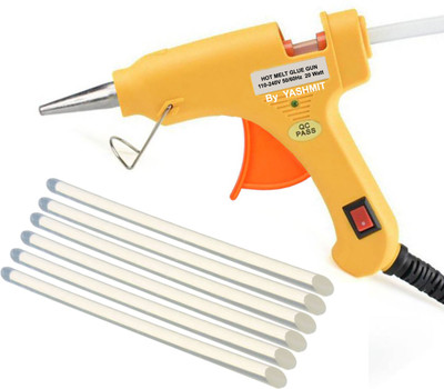 

Yashmit Orange 20 Watt on off Switch with 6 Hot Melt Sticks Standard Temperature Corded Glue Gun(7 mm)