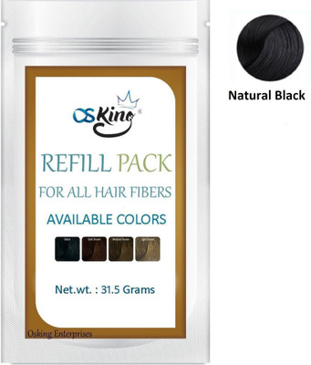 

Osking Hair Building Fibers Refill Pack 31.5 Grams Natural Black (Hair Loss Concealer) For All Fibres(31.5 g)
