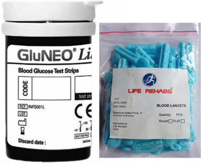 

Gluneo Lite 25 strips with life rehabs 25 lancets Health Care Appliance Combo