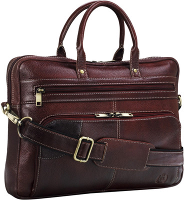 

FLARIAL LEATHER 15.6 inch Expandable Laptop Messenger Bag(Brown)