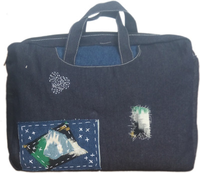 

A.K Bags 17 inch Expandable Laptop Tote Bag(Blue), Dark blue