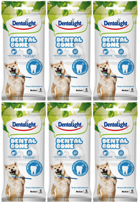 

Gnawlers Dentalight Dental Bone Medium | 5 Pieces (Pack of 6) | Fresh Breath With Chlorophyll | Maintains Healthier Intestinal Tract With Rich Fibers (Thorough Oral Health & Dental Care!) | Pet Health Supplements(5 Pieces)
