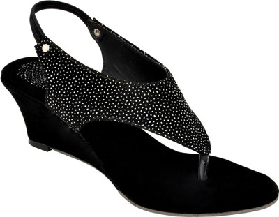 

Skoovf Women Black Wedges