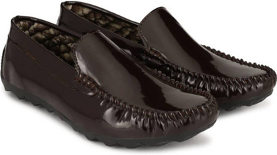 

bigfox premium patent Loafers For Men(Brown