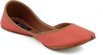 

Coral Haze Premium Quality Leatherite Women's Punjabi Fashionable Stylish Juttis Peach Bellies For Women(Pink