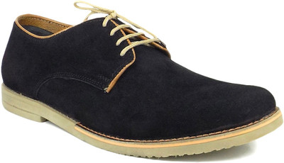 

Ripley Casablanca Series Genuine Suede Leather Derby Derby For Men(Black, Casablanca black